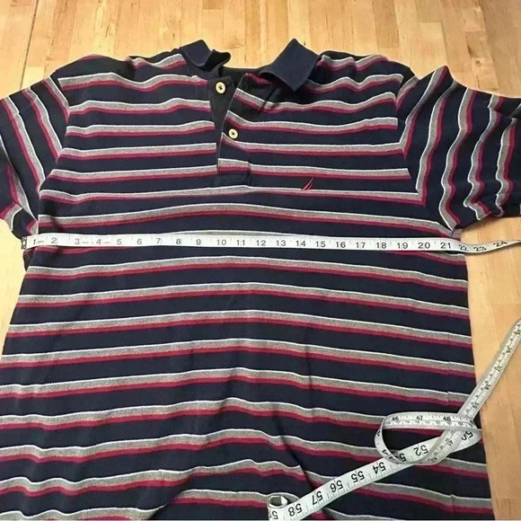 Nautica Navy/Red/Gray Long Sleeve Polo Men’s Size L - Picture 7 of 9
